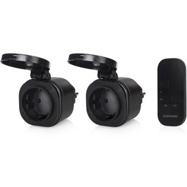 Smartwares Set de Mini Enchufes para Exterior SH4-99653 Negros